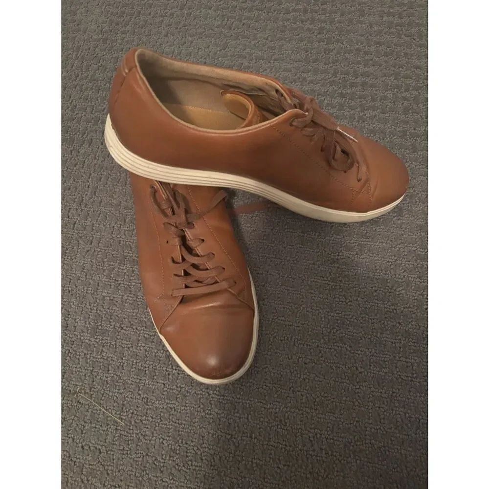 Cole Haan Brown Leather Low-Top Sneakers